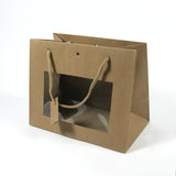 Shopper avana quadrata, con finestra, vuota 