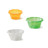 Coppetta bianca, gialla e verde per gelato, vuote 