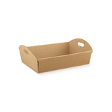 Cesto di cartone rettangolare con manici color avana