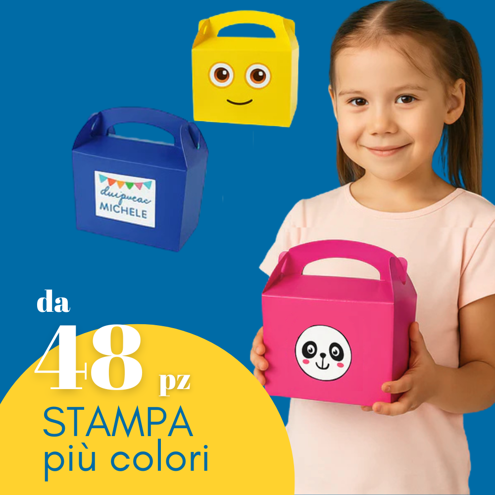 Bambina che tiene in mano scatola meal box personalizzabile 