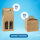 50pz scatola panettone + 30pz Scatola portabottiglie (Promokit)