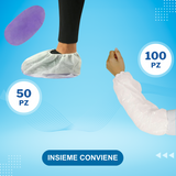 50pz Copriscarpe monouso + 100pz manicotti monouso (Promokit)