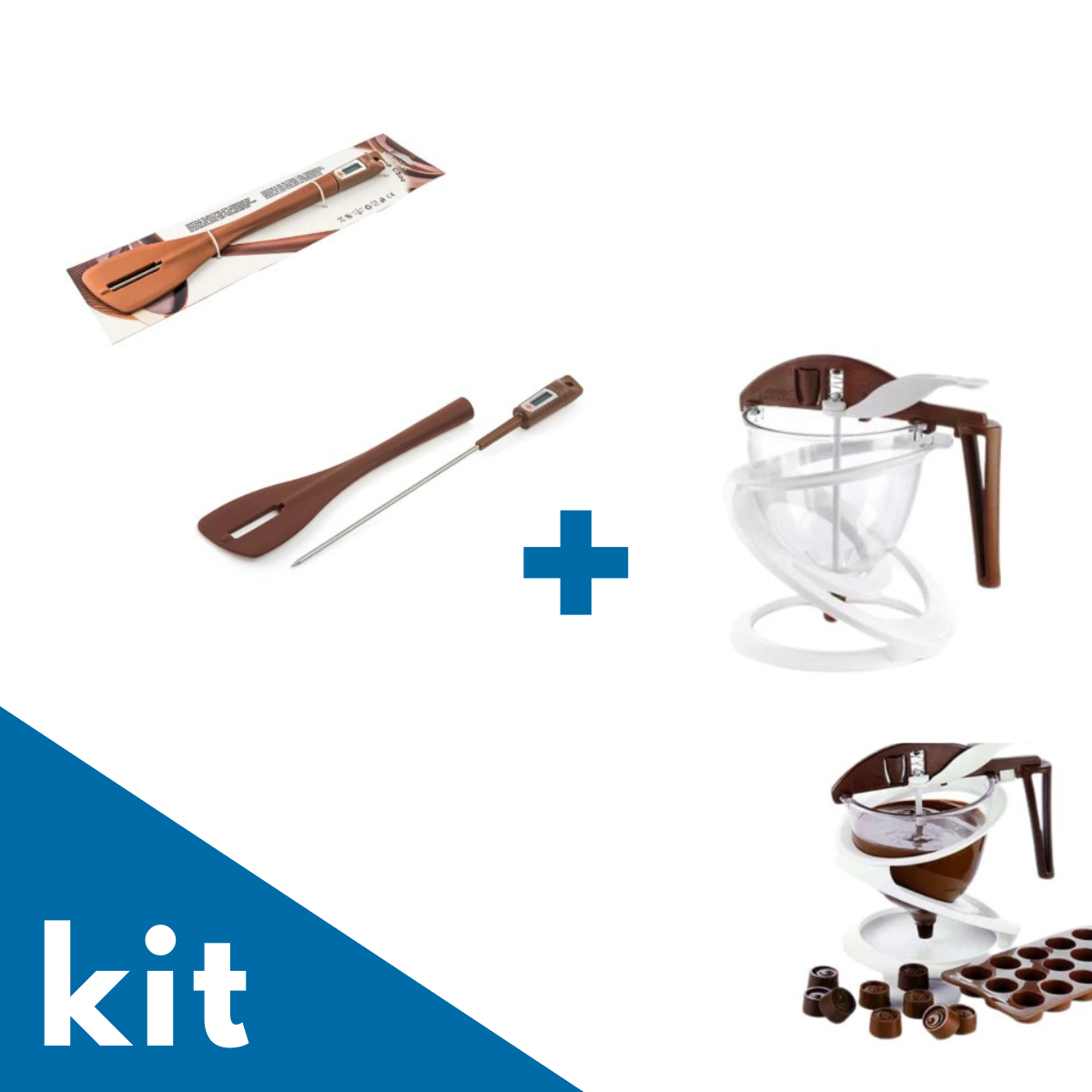 Kit macchina per cioccolatini, spatola e termometro