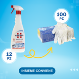 12 Flaconi Amuchina spray + 100pz guanti lattice (Promokit)