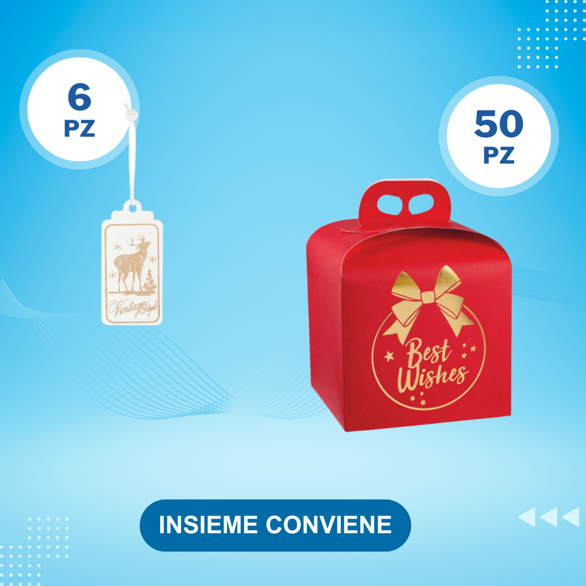 6pz Cartellino + 50pz Scatola panettone (Promokit)