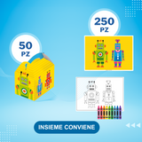 50pz Scatole meal box + 250pz tovagliette da colorare (Promokit)