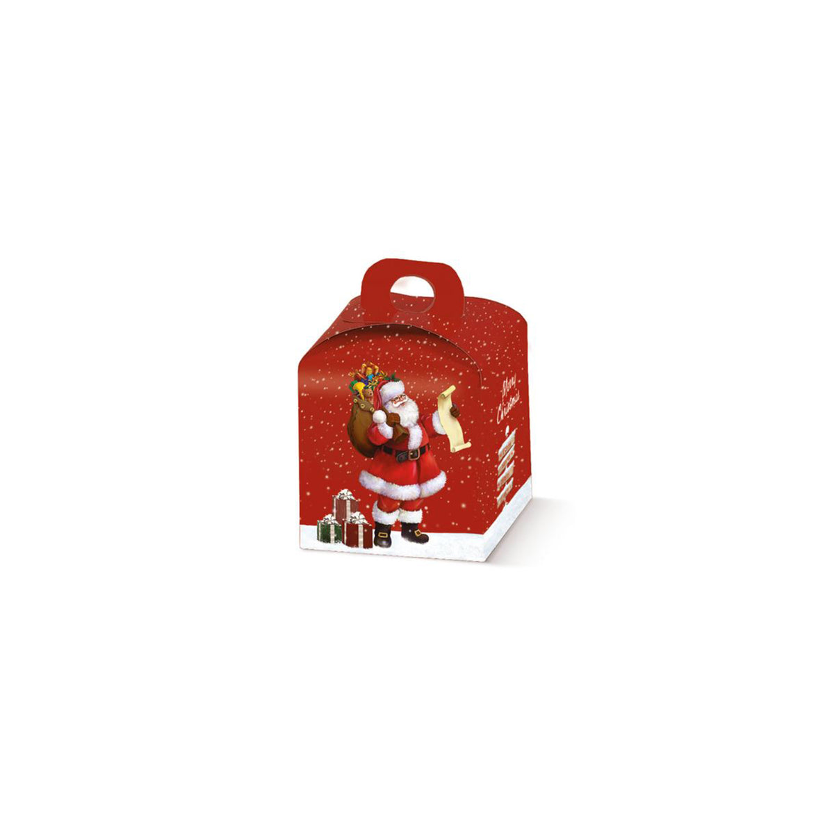 Scatola per panettoni con immagine di babbo natale mini