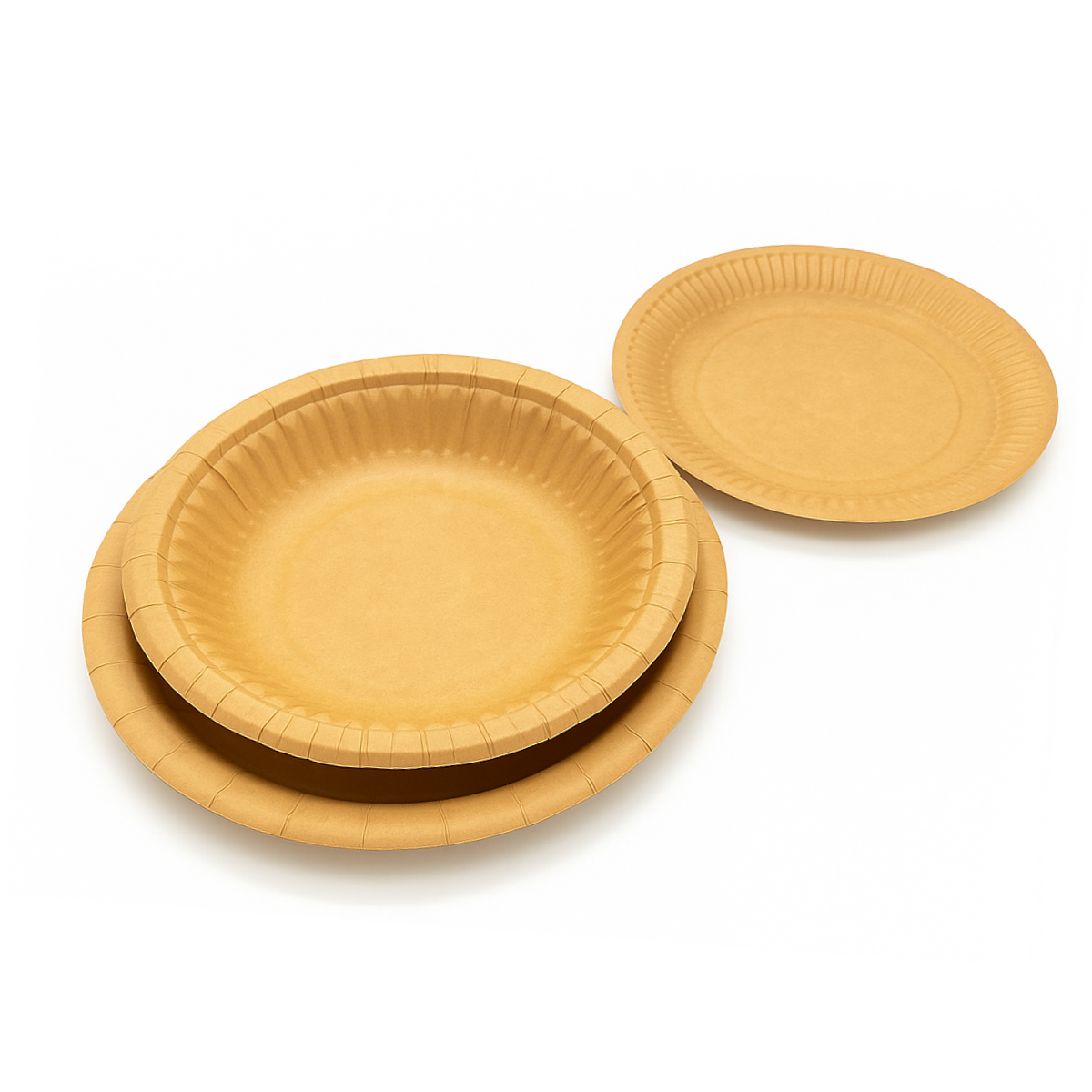 Piatti color avana, monouso tre diverse misure e forme 