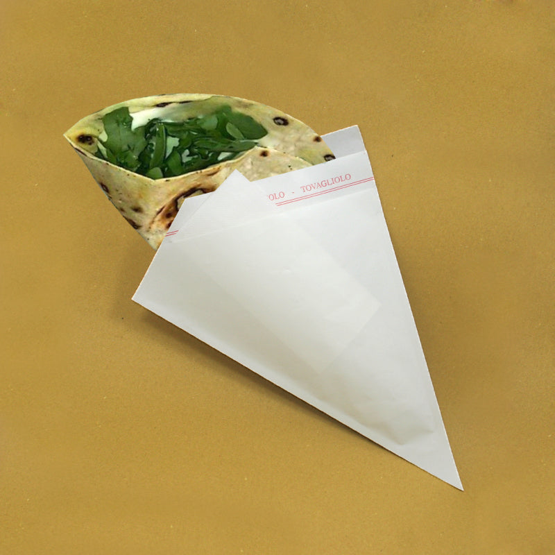 Porta piadina color bianco con dentro piada farcita