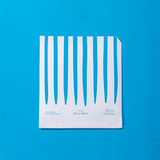 Busta quadrata carta alimentare bianca e righe blu