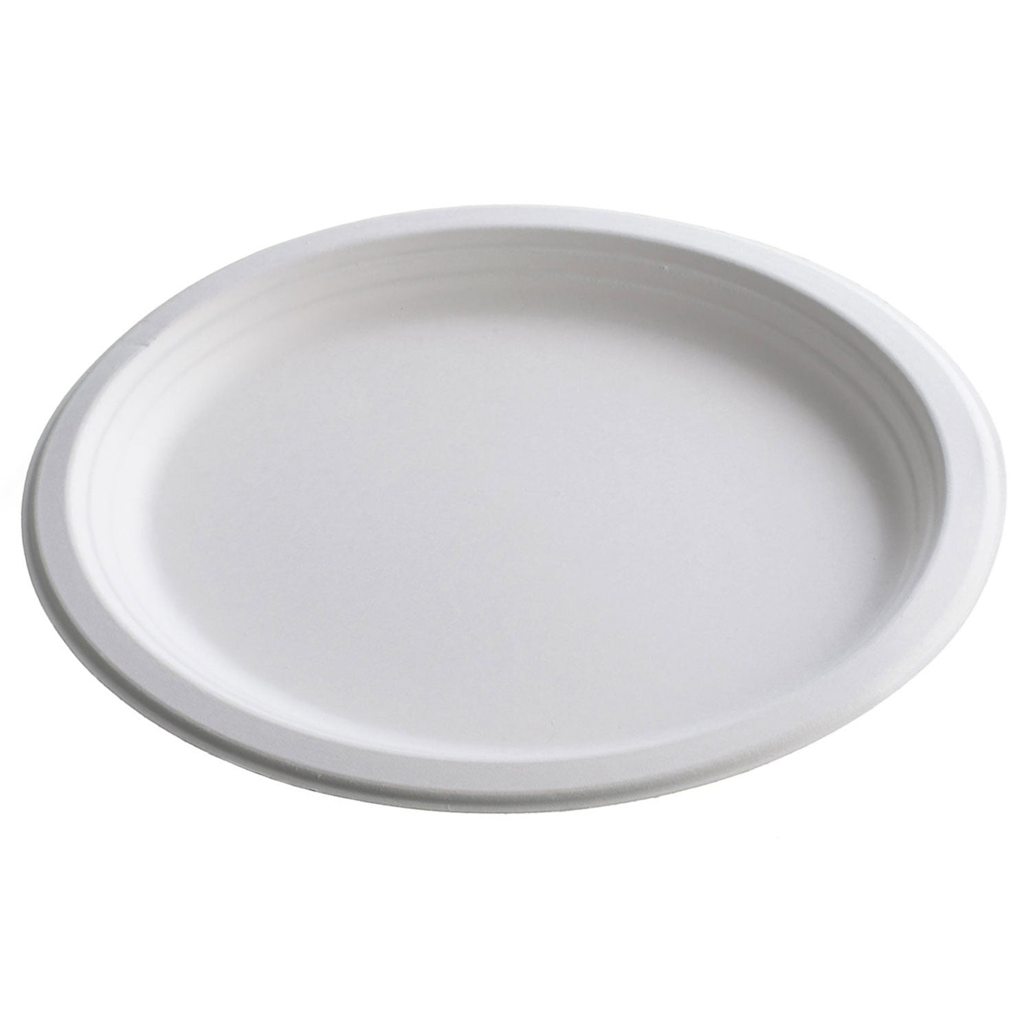 Piatto bianco bio visto dal lato