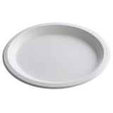 Piatto bianco bio visto dal lato