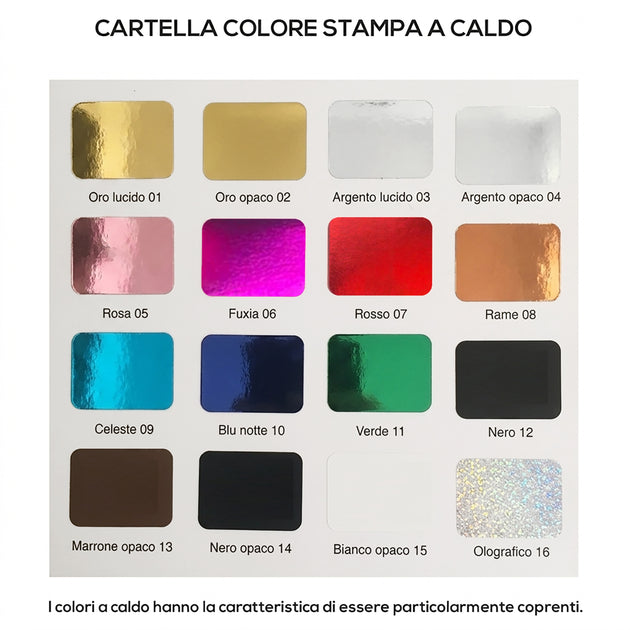 Cartella colori stampa a caldo 