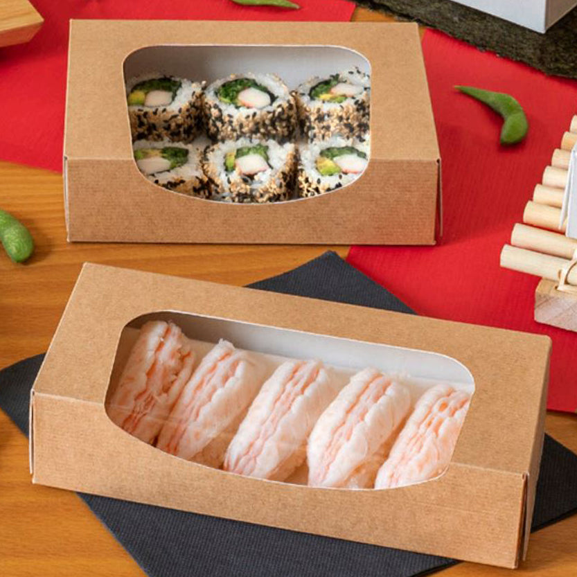 Scatole per sushi con finestra personalizzate in 2 misure!