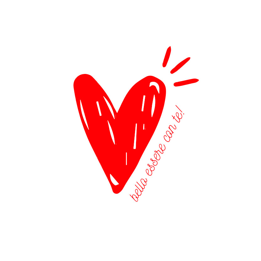 Cuore rosso e scritta bello essere con te