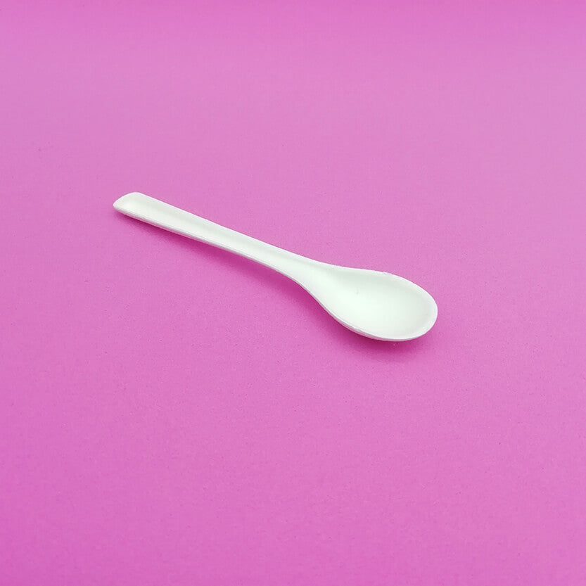 Cucchiaino bianco in polpa di cellulosa 