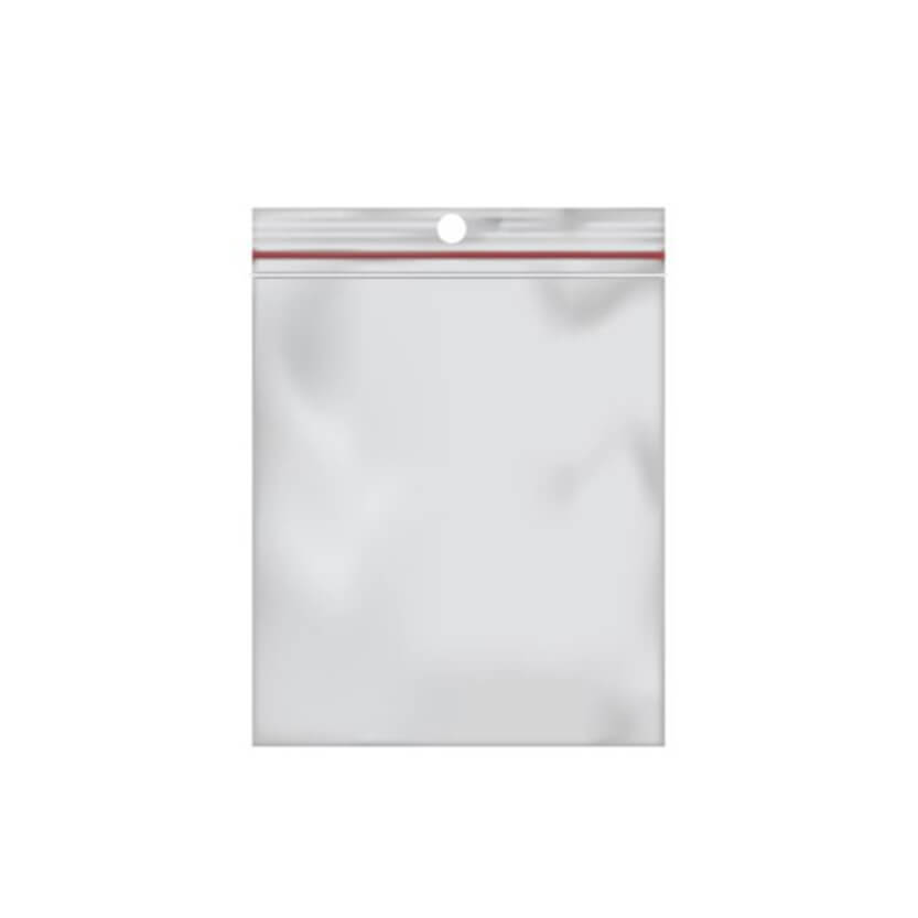 sacchetto di plastica con zip rossa