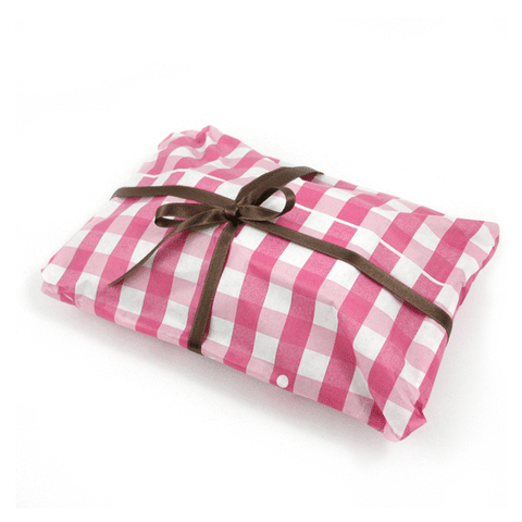 GIF carta alimentare a scacchi rosa e bianchi