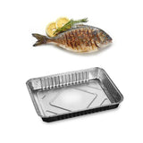 Vaschetta di alluminio e pesce alla griglia 