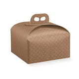 Scatola per panettone caffe con disegni geometrici