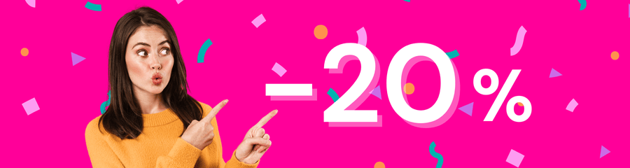 Banner rosa - 20%