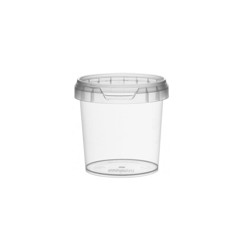 Vasetto trasparente con coperchio in plastica 