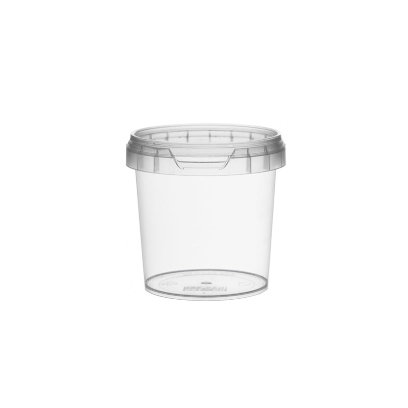 Vasetto trasparente con coperchio in plastica 