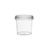 Vasetto trasparente con coperchio in plastica 