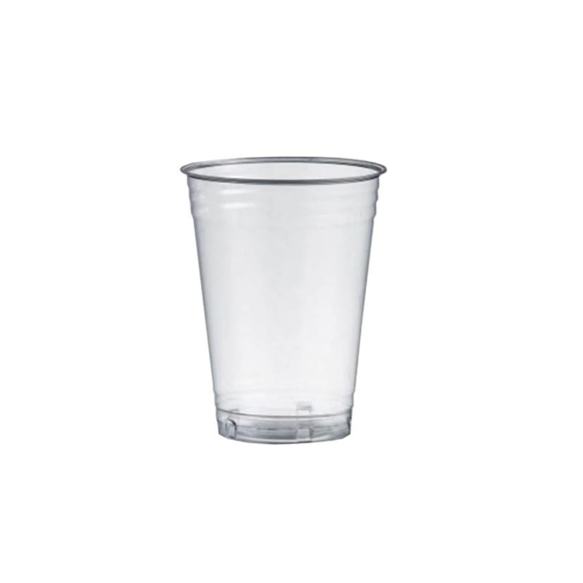 Bicchiere monouso di plastica trasparente vuoto