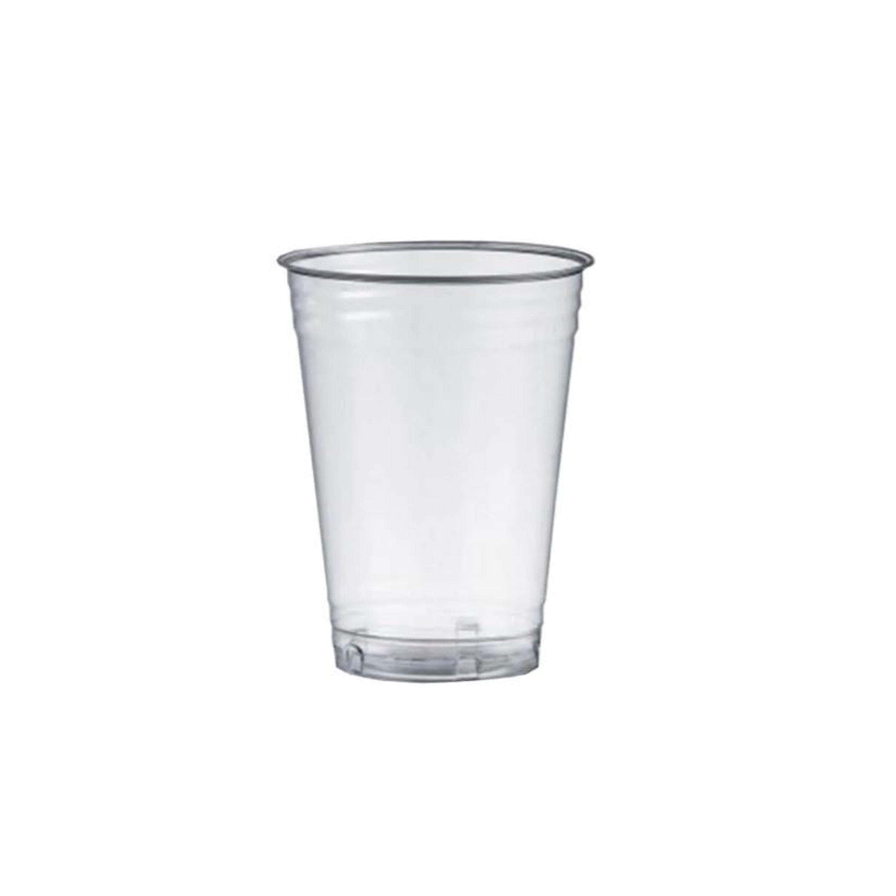 Bicchiere monouso di plastica trasparente vuoto