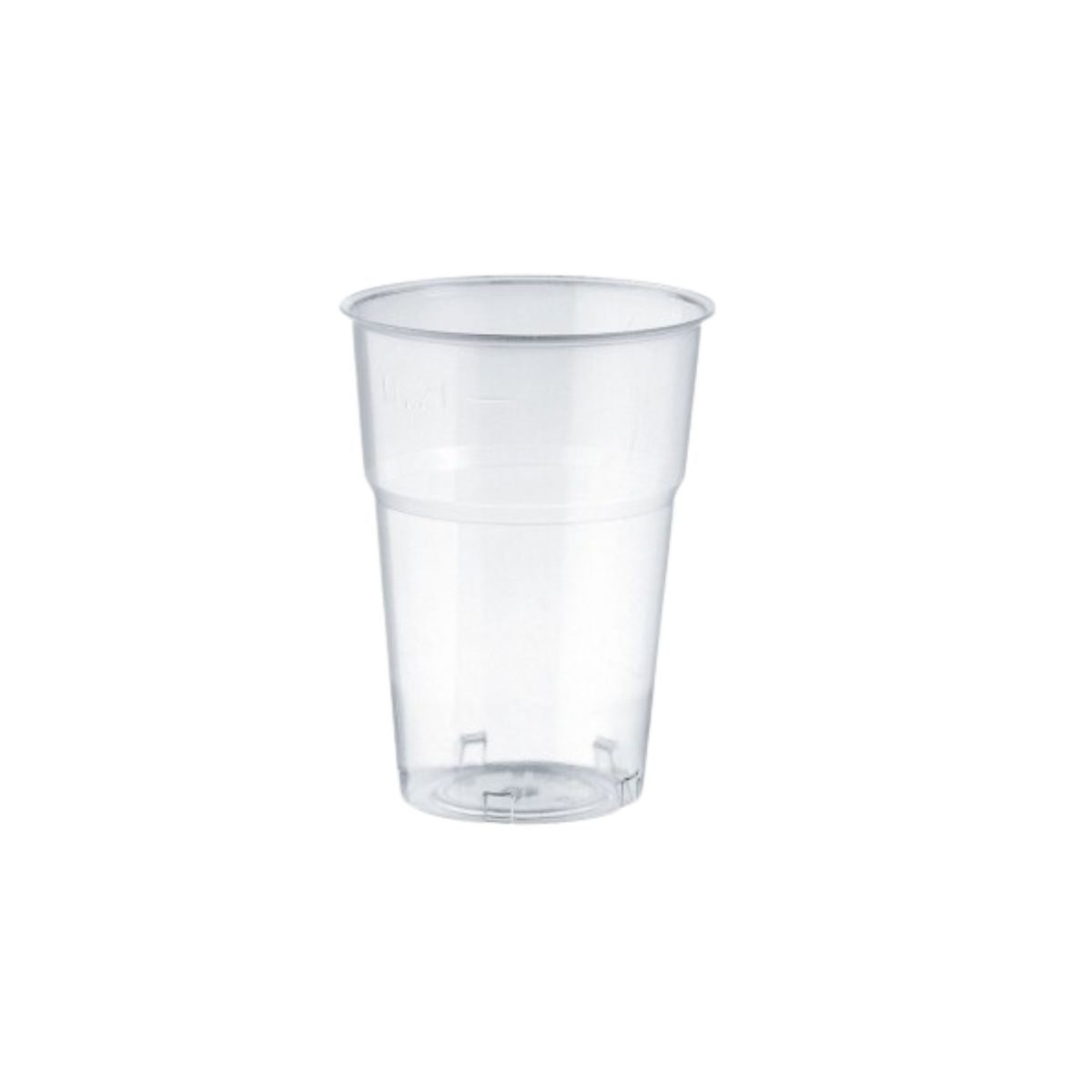 Bicchiere di plastica, monouso, trasparente, vuoto 