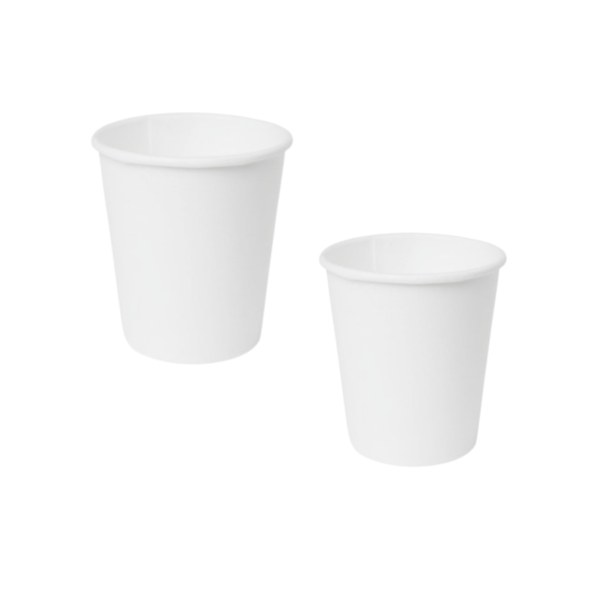 Bicchiere di cartoncino bianco in due misure