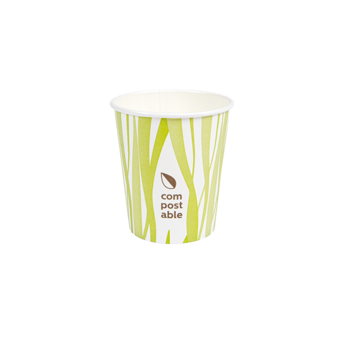 Bicchiere compostabile a righe verdi