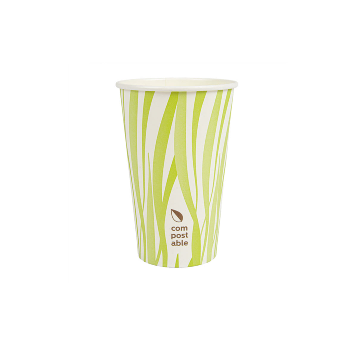 Bicchiere compostabile a righe verdi