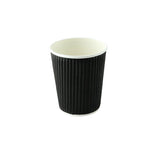 Bicchiere di carta ondulato nero per asporto 