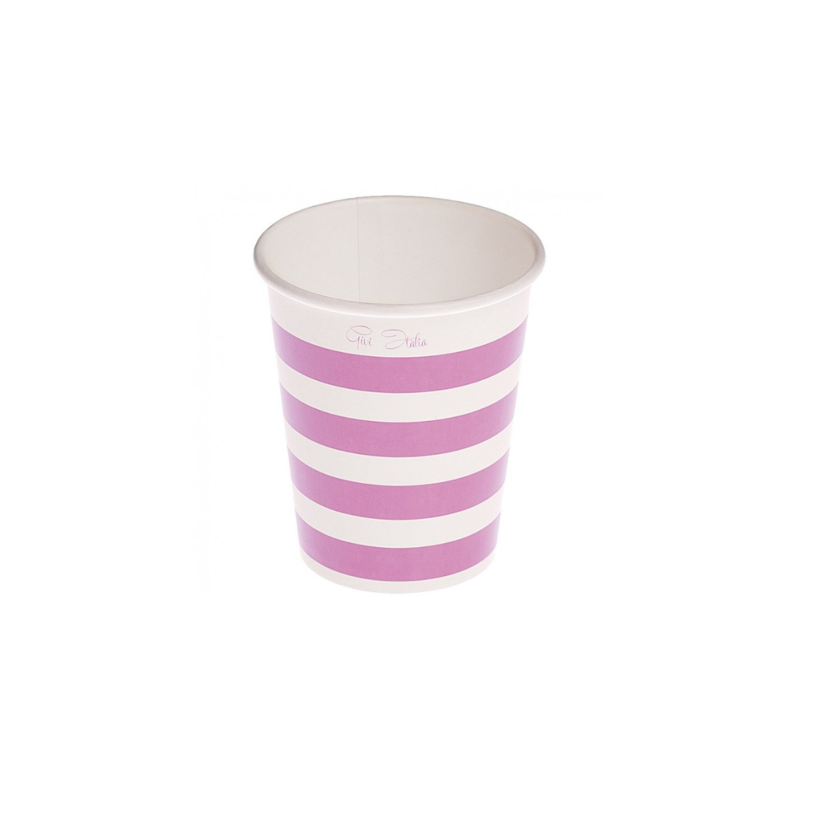 Bicchiere di carta a righe color rosa