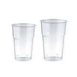Bicchieri di plastica per birra monouso, due diverse misure 