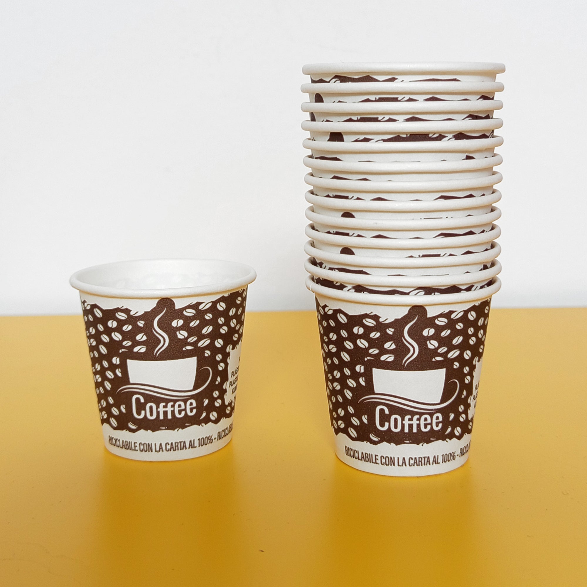 100 Bicchieri Di Carta Per Caffè Da 100 Ml Con Coperchio Forato - Hot Cup 4 Oz, Ideali Per Bevande Calde Da Asporto