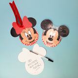 Biglietti invito con forma Minnie e Topolino