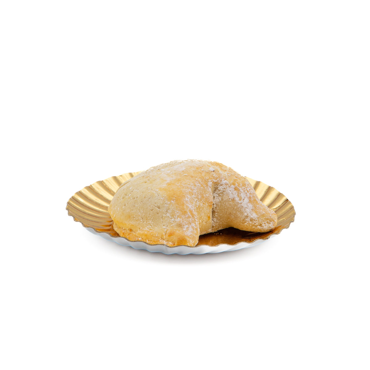 Monoporzione conchiglia di cartone dorata con pasta