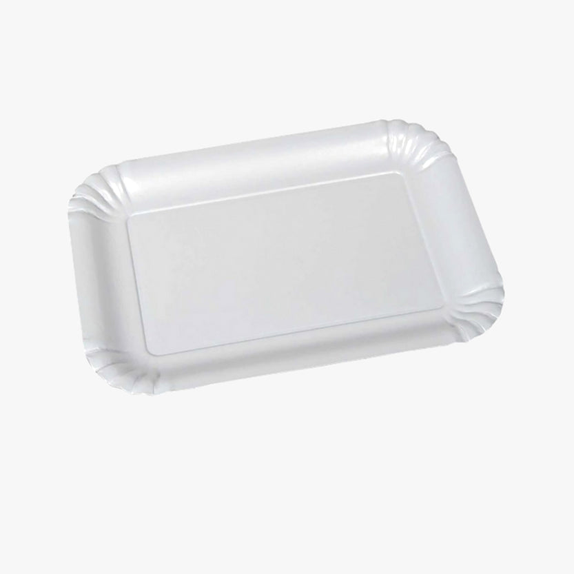 Vassoio di carta bianco rettangolare 