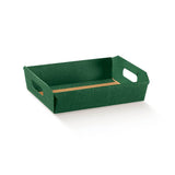 cesto per confezione, rettangolare, di cartone, verde 