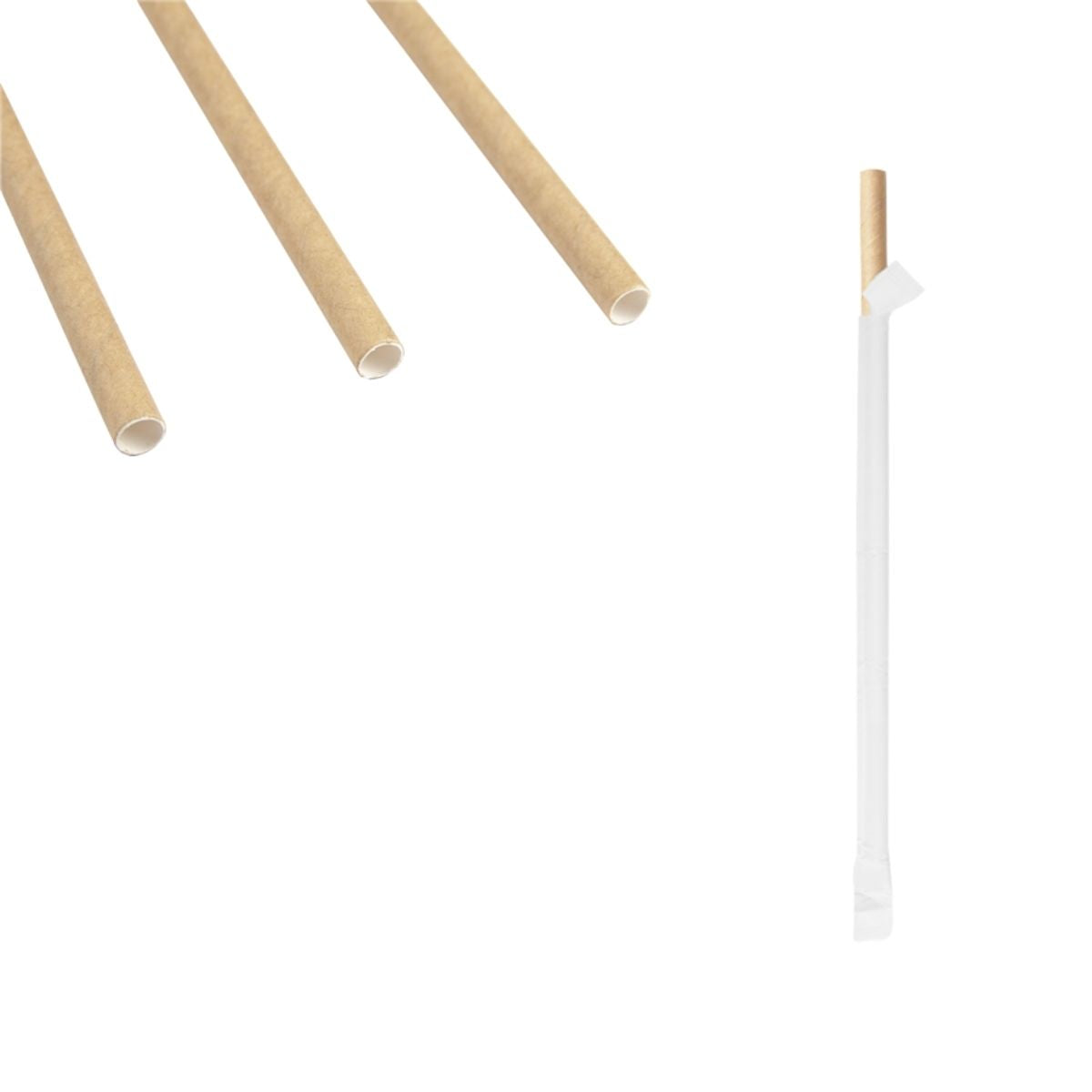 Cannucce di carta tre ed una nella sua busta 