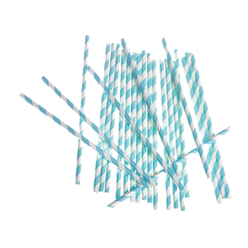 Cannucce sfuse di cartone bianco e azzurre 