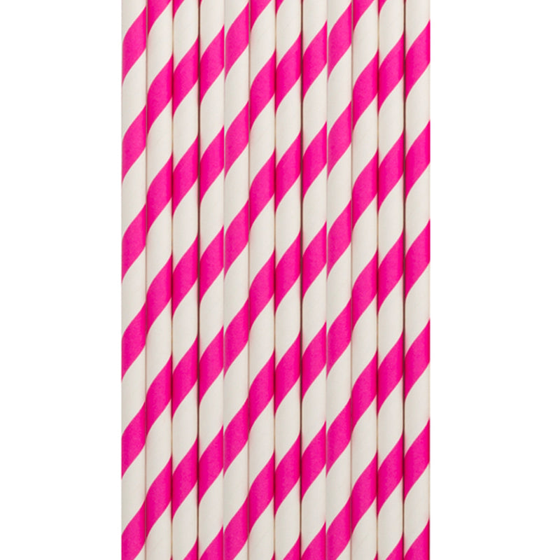 Cannuccie di carta bianche e fucsia