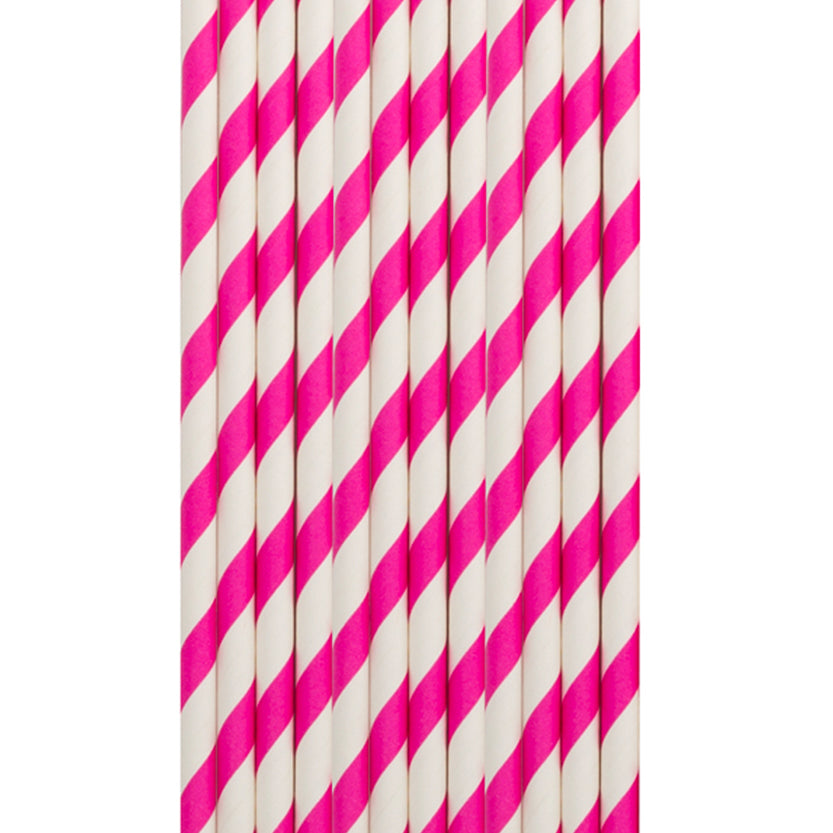 Cannuccie di carta bianche e fucsia