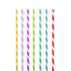 Varie cannucce , 7 bianche ognuna con righe colorate differenti