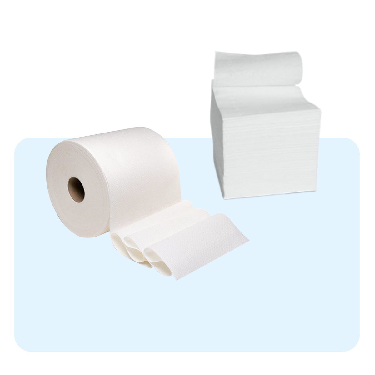 Banner con due diversi tipi di carta igienica 