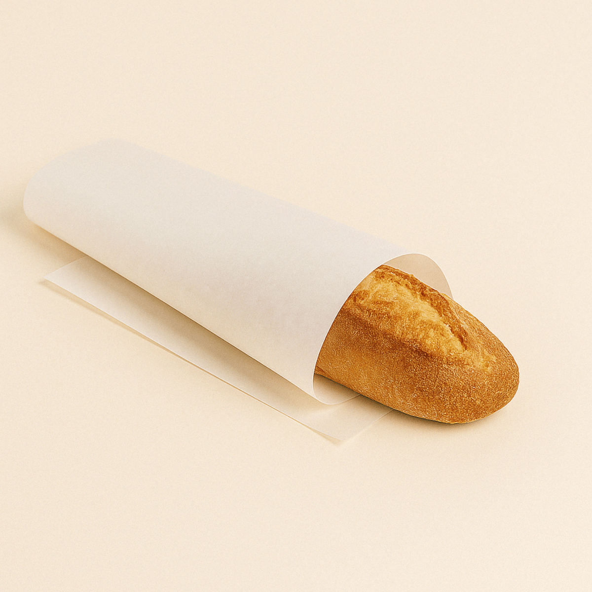 Carta bianca vegetale per alimenti che avvolge il pane