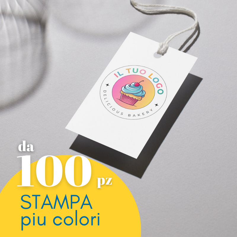 Cartellini in cartoncino personalizzati con il tuo logo